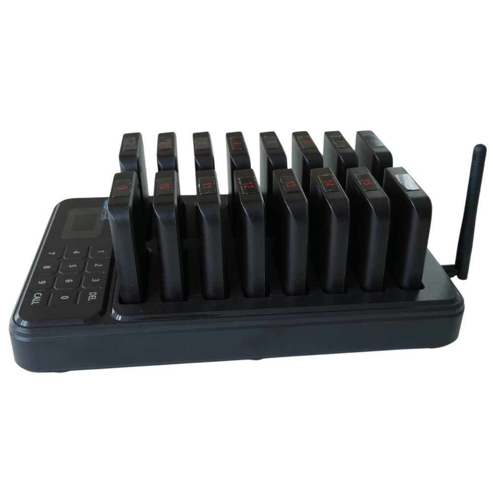 เครื่องเรียกคิวไร้สาย EASYPRINT QS-3116 จำนวน 16 เพจเจอร์ สีดำ